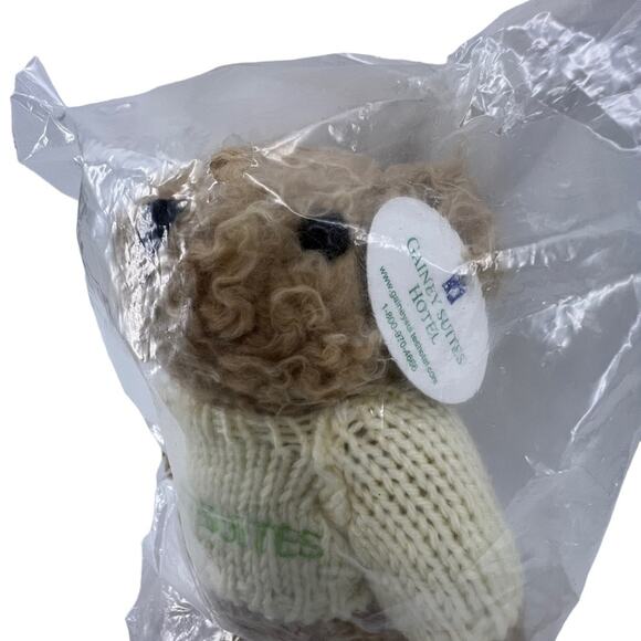 Gainey Suites Hotel Bear Plush Stuffed Animal NEW Sweater Palm Tree Toy 9.5" - Picture 2 of 3